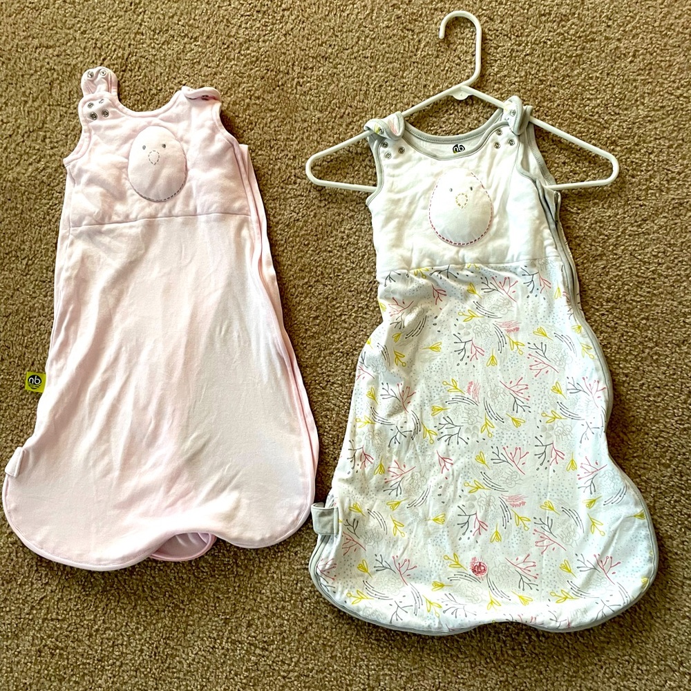 2 Nested bean sleep sacks! 3-6 month and 6-12. Both never worn but without tags